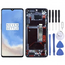 AMOLED Material LCD Screen and Digitizer Full Assembly with Frame for OnePlus 7T HD1901 HD1903 HD1900 HD1905(Baby Blue)