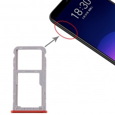 SIM Card Tray + SIM / Micro SD Card Tray for Meizu M6T(Red)