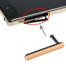 SIM ბარათის Cap + Micro SD Card მტვერგაუმტარი Block for Sony Xperia Z5 Premium (Gold)