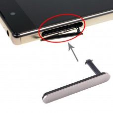SIM ბარათის Cap + Micro SD Card მტვერგაუმტარი Block for Sony Xperia Z5 Premium (ვერცხლისფერი)