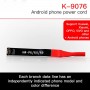 Kaisi K-9076 boot kábel Karbantartás Tápkábel Huawei, Samsung, Xiaomi Stb
