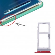 SIM картата тава + Micro SD Card тава за Samsung Galaxy S10 + / S10 / S10e (червен)