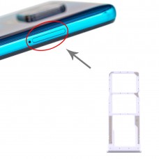 SIM ბარათის Tray + SIM ბარათის Tray + Micro SD Card Tray for Xiaomi Redmi შენიშვნა 9s / Redmi 9 (ვერცხლისფერი)