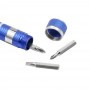 8 az 1-ben hordozható Pen mágneses Többfunkciós csavarhúzó készlet mobiltelefon és a számítógép karbantartási eszköz (kék)
