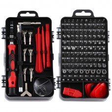 135 in 1 DIY Handy Demontage Werkzeug Uhr Reparatur Multifunktions-Werkzeug Schraubendreher-Set (Schwarz Rot)