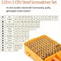 110 in 1 Watch Mobile Phone Disassembly Maintenance Tool Multi-function Chrome Vanadium Steel Screwdriver Set(Yellow)