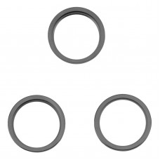 For iPhone 14 Pro Max 3PCS Rear Camera Glass Lens Metal Outside Protector Hoop Ring(Black) 