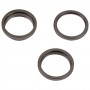 For iPhone 14 Pro Max 3PCS Rear Camera Glass Lens Metal Outside Protector Hoop Ring(Black)