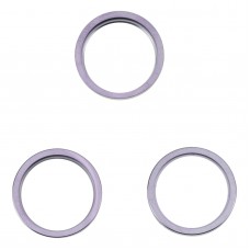 For iPhone 14 Pro Max 3PCS Rear Camera Glass Lens Metal Outside Protector Hoop Ring(Deep Purple) 