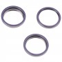 Para iPhone 14 Pro Max 3pcs Cámara trasera Lente de vidrio Metal Outside Protector Hoop (Deep Purple)