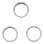 Pour iPhone 14 Pro Max 3PCS LEur en verre de la caméra arrière métal Metal extérieur Protector Hoop Ring (gris)