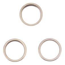 For iPhone 14 Pro Max 3PCS Rear Camera Glass Lens Metal Outside Protector Hoop Ring(Gold)