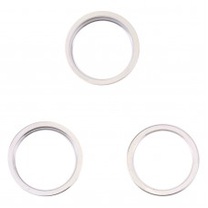 对于iPhone 14 Pro Max 3pcs后摄像头玻璃镜头金属外部保护器箍环（银）