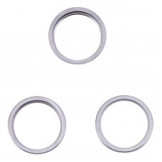 For iPhone 14 Pro 3PCS Rear Camera Glass Lens Metal Outside Protector Hoop Ring(Grey) 