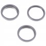 For iPhone 14 Pro 3PCS Rear Camera Glass Lens Metal Outside Protector Hoop Ring(Grey)