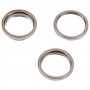 For iPhone 14 Pro 3PCS Rear Camera Glass Lens Metal Outside Protector Hoop Ring(Gold)