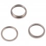 For iPhone 14 Pro 3PCS Rear Camera Glass Lens Metal Outside Protector Hoop Ring(Gold)