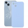 iPhone 14と簡単な交換用ビッグカメラホールガラスバックカバー（青）
