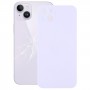 För iPhone 14 plus enkel ersättning Big Camera Hole Glass Back Battery Cover (Purple)