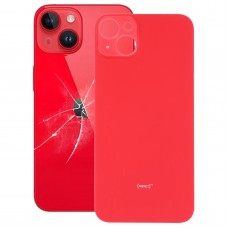 For iPhone 14 Plus Easy Replacement Big Camera Hole Glass Back Battery Cover(Red) 