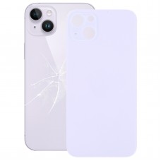 Лесен замяна на Big Camera Hole Glass Back Battery Cover за iPhone 14 (лилаво)