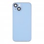 För iPhone 14 -batteriets bakre kåpan med mellanram / sidonycklar (blå)