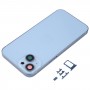 Für das iPhone 14 Batterie Rückzugabdeckung mit mittleren Rahmen / Seitenschlüssel (blau)