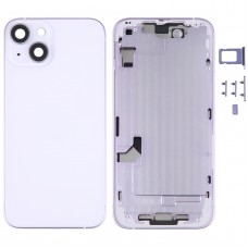 For iPhone 14 Battery Back Cover with Middle Frame / Side Keys(Purple) 