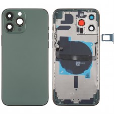 Für das iPhone 13 Pro Max Battery Battery Rückzugabdeckung mit Seitenschlüssel- und Kartenschalen & Strom + Volumen Flex -Kabel- und drahtloses Lademodul (grün)