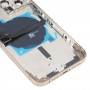 对于iPhone 13 Pro Max电池盖，带有侧键和卡托盘和电源 +音量弹性电缆和无线充电模块（金）