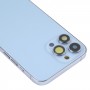 对于iPhone 13 Pro Max电池盖带侧键和卡托盘和电源 +音量弹性电缆和无线充电模块（蓝色）