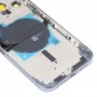 За iPhone 13 Pro Max капак на батерията със странични клавиши и табла за карти и мощност + модул за зареждане на силата на звука и безжично зареждане (син)