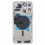 Para iPhone 13 Pro Max Battery Back Cover con teclas laterales y bandeja de tarjeta y alimentación + Volumen Flex Cable y Módulo de carga inalámbrica (blanco)