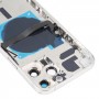 Dla iPhone 13 Pro Max Battery Tylna pokrywa baterii z klawiszami bocznymi i zasilaniem i zasilaniem + głośność elastyczna kabel i moduł ładowania bezprzewodowego (biały)