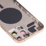 iPhone 13 Pro Max（Gold）用のSIMカードトレイとサイドキー＆カメラレンズ付きのバックハウジングカバー