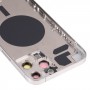 უკანა საცხოვრებლის საფარი SIM ბარათის უჯრით და გვერდითი გასაღებით და კამერის ობიექტივი iPhone 13 Pro Max (თეთრი)