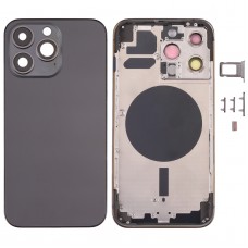 Back Housing Cover with SIM Card Tray & Side  Keys & Camera Lens for iPhone 13 Pro(Black) 