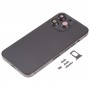 Hátsó ház burkolat SIM -kártya tálcával és oldalsó gombokkal és kamera lencsével az iPhone 13 Pro -hoz (fekete)