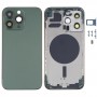 Cubierta de carcasa posterior con bandeja de tarjetas SIM y lámparas laterales y lente de cámara para iPhone 13 Pro (verde)