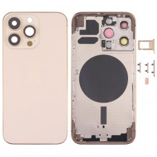 Back Housing Cover with SIM Card Tray & Side  Keys & Camera Lens for iPhone 13 Pro(Gold) 