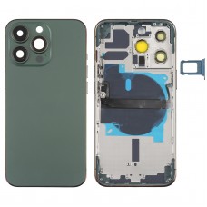 For iPhone 13 Pro Battery Back Cover with Side Keys & Card Tray & Power + Volume Flex Cable & Wireless Charging Module(Green) 