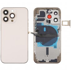 Pro zadní kryt baterie iPhone 13 Pro s bočními klávesami a karetním zásobníkem a napájecím modulem Flex Cable & Wireless nabíjecí modul (Gold)