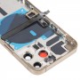 För iPhone 13 Pro Batterisback -lock med sidtangenter & kortfack & Power + Volume Flex Cable & Wireless laddningsmodul (guld)