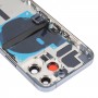 对于iPhone 13 Pro电池盖，带有侧键和卡托盘和电源 +音量弹性电缆和无线充电模块（蓝色）