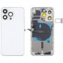 För iPhone 13 Pro Batterisback -lock med sido nycklar & kortfack & Power + Volume Flex Cable & Wireless laddningsmodul (White)
