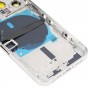 IPhone 13 Pro -akkujen takakansi sivunäppäimillä ja korttilokeroilla ja virta + äänenvoimakkuuden joustava kaapeli ja langaton latausmoduuli (valkoinen)