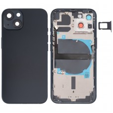 For iPhone 13 Battery Back Cover with Side Keys & Card Tray & Power + Volume Flex Cable & Wireless Charging Module(Black) 