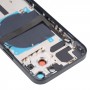 För iPhone 13 -batteriets bakåtlock med sidtangenter & kortfack & Power + Volume Flex Cable & Wireless laddningsmodul (svart)