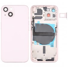 Pro zadní kryt baterie iPhone 13 s bočními klíči a zásobníky karet a napájení + objem kabelu a bezdrátového nabíjecího modulu (růžový)