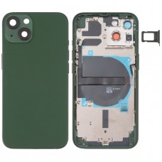 For iPhone 13 Battery Back Cover with Side Keys & Card Tray & Power + Volume Flex Cable & Wireless Charging Module(Green) 